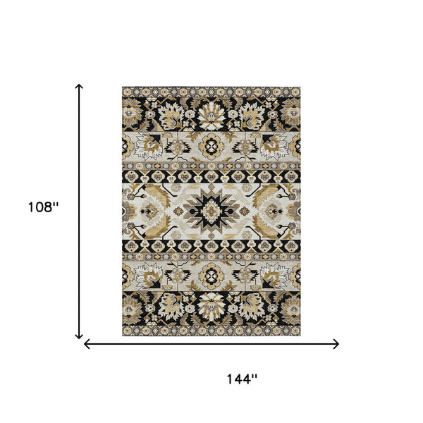 Washable Polyester Cactus Motif Indoor Outdoor Area Rug for Patios Porches and Entryways