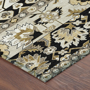 Washable Polyester Cactus Motif Indoor Outdoor Area Rug for Patios Porches and Entryways
