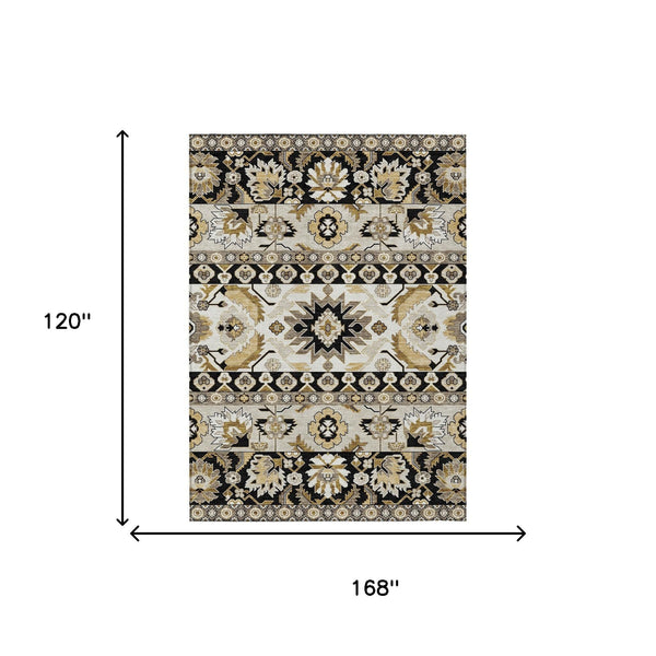 Washable Polyester Cactus Motif Indoor Outdoor Area Rug for Patios Porches and Entryways