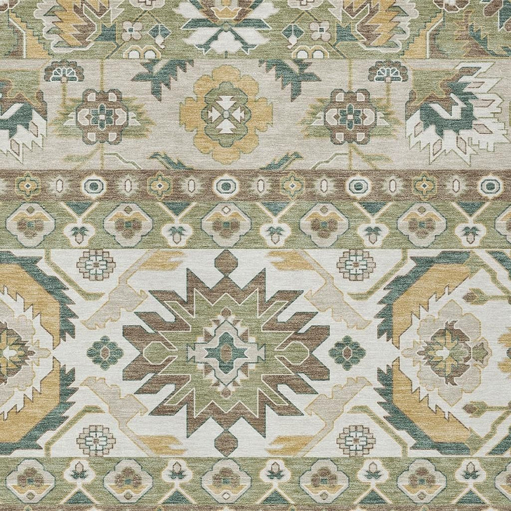 HomeRoots 9x12 Cactus Motif Polyester Area Rug Washable Fade Resistant Indoor Outdoor Patio 732051