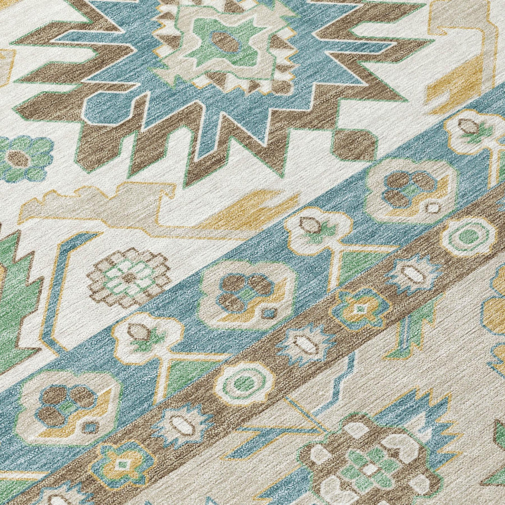 Cactus Motif Washable Polyester Indoor Outdoor Area Rug for Patio Living Room or Entryway