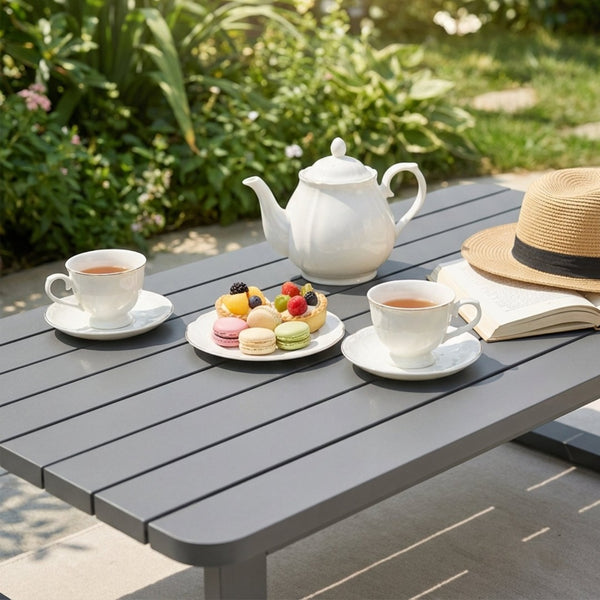 English Elm Fr-coffce-table Outdoor Aluminum Slatted Low Profile Patio Coffee Table Uv Resistant W5382P443777