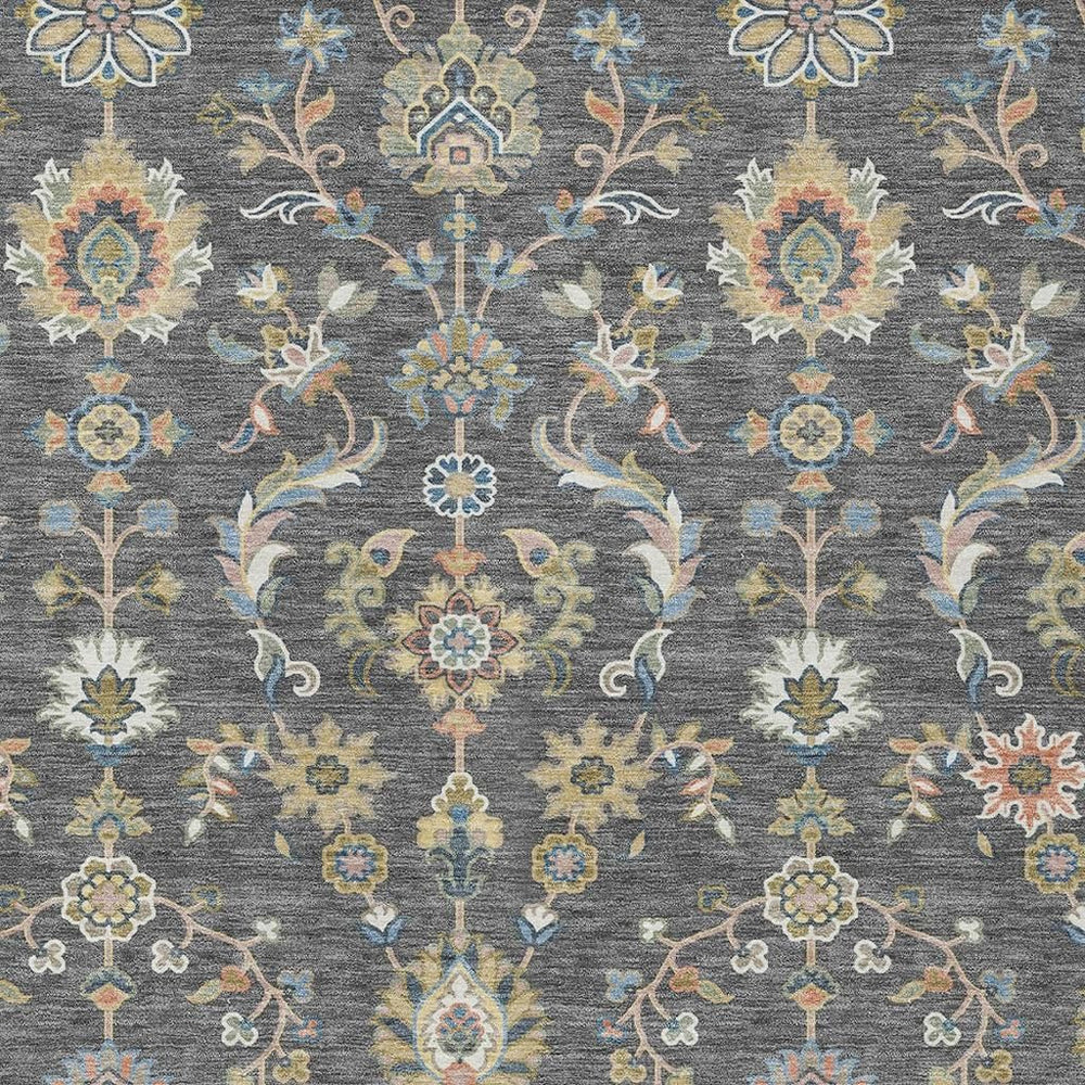 HomeRoots Abstract Washable Polyester Area Rug for Indoor Outdoor Patio Kitchen or Living Room 9' x 12' 732165