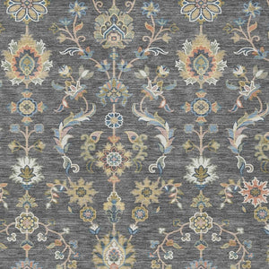 HomeRoots Abstract Washable Polyester Area Rug for Indoor Outdoor Patio Kitchen or Living Room 9' x 12' 732165