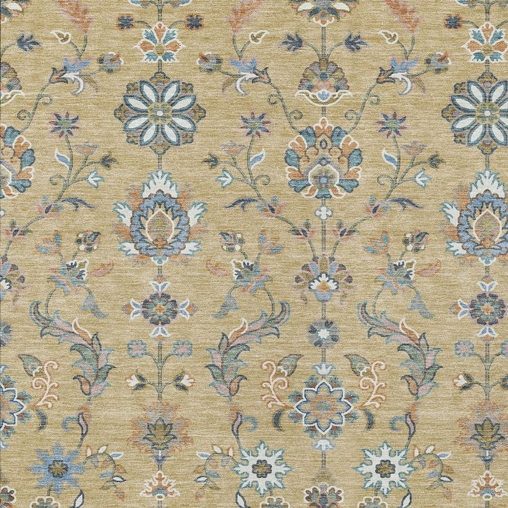 HomeRoots Washable Abstract Polyester Area Rug for Indoor Outdoor Patios and Living Room Spaces 5' x 8' 732186