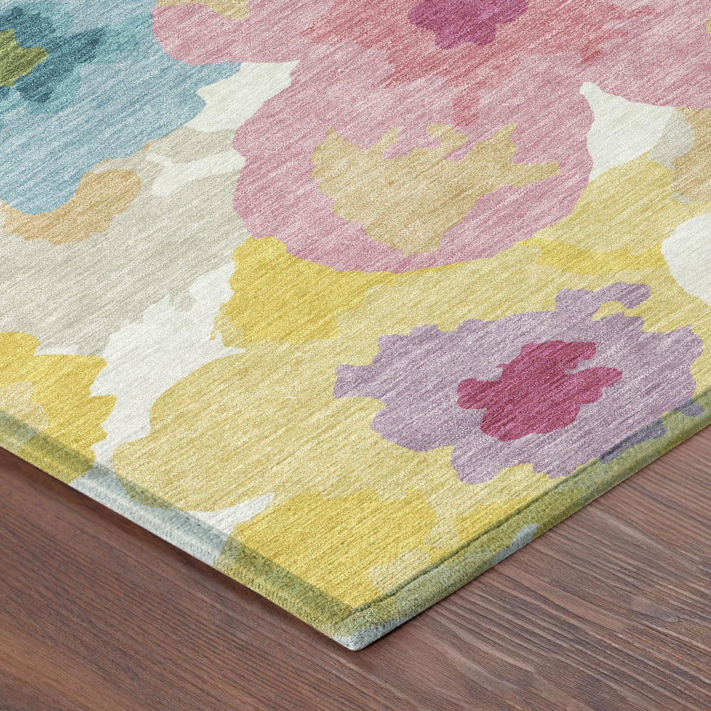 8x10 Floral Polyester Area Rug Washable Stain Resistant for Patio or Living Room