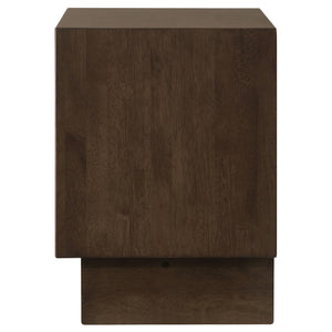 English Elm Hemlock Solid Wood 2-Drawer Nightstand in Warm Brown — Smooth Fingertip Pulls, Soft-Glide Storage B062P378389