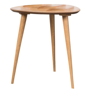 English Elm End Table Solid Rubberwood Egg Shaped Top Mid Century Modern Style for Living Room N771P221039K