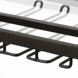 19 Inch Rolling Kitchen Island Cart with Gunmetal Frame Glass Shelves and Storage