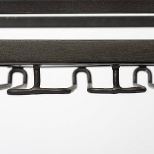 19 Inch Rolling Kitchen Island Cart with Gunmetal Frame Glass Shelves and Storage
