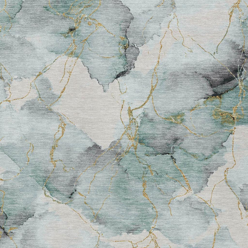 HomeRoots 10 X 14 Abstract Polyester Area Rug for Indoor Outdoor Living Washable Modern Style 732379