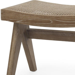 22 Inch Solid Wood Accent Bench Compact Entryway Seating with Natural Finish