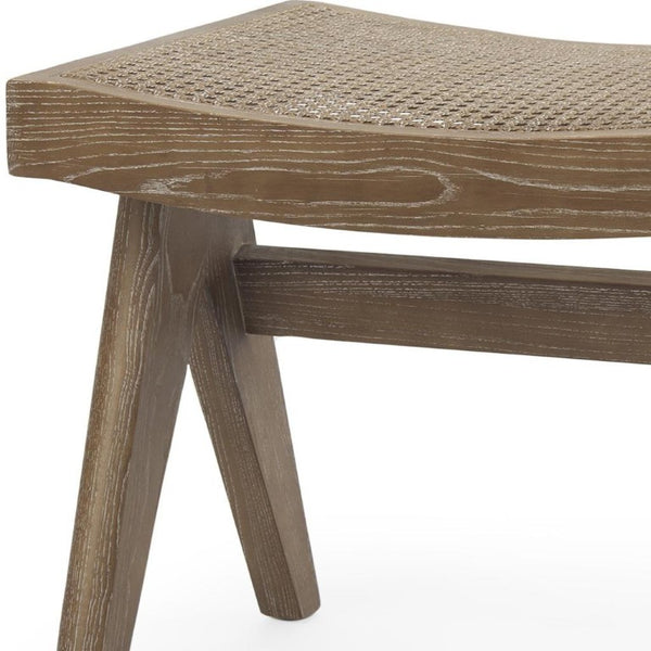 22 Inch Solid Wood Accent Bench Compact Entryway Seating with Natural Finish