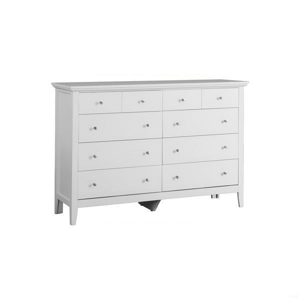 English Elm Hammond Elegant Silver Champagne Dresser with Dovetail Drawers, Soft-Close Hardware, Durable Veneer Finish White 41 L x 63 W x 21 H B078108337