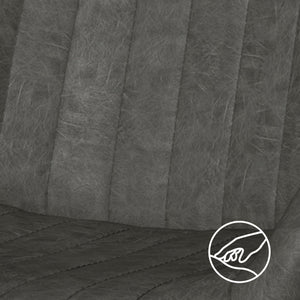 English Elm Dining Chairs Set Of 2 – Stylish Mid-Century Modern Upholstered Faux Leather Side Chairs In Dark Grey T3950P396564