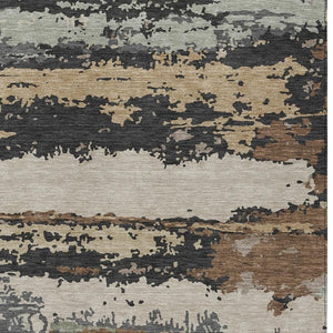 Abstract Washable Polyester Area Rug Stain Resistant for Indoor Outdoor Patios and Living Rooms