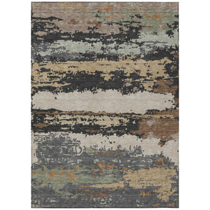 Abstract Washable Polyester Area Rug Stain Resistant for Indoor Outdoor Patios and Living Rooms