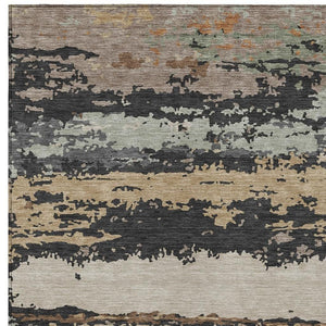 Abstract Washable Polyester Area Rug Stain Resistant for Indoor Outdoor Patios and Living Rooms