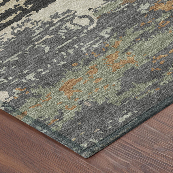 Abstract Washable Polyester Area Rug Stain Resistant for Indoor Outdoor Patios and Living Rooms
