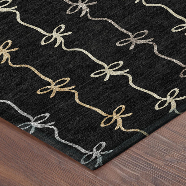 Geometric Southwestern Washable Polyester Area Rug for Indoor Outdoor and High Traffic Spaces