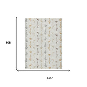Ivory Gray Geometric Southwestern Washable Polyester Indoor Outdoor Area Rug for Any Room