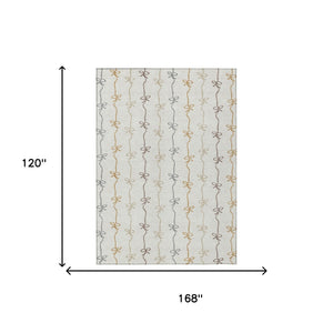 Ivory Gray Geometric Southwestern Washable Polyester Indoor Outdoor Area Rug for Any Room