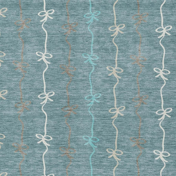 HomeRoots Southwestern Geometric Polyester Area Rug Washable Indoor Outdoor Teal Aqua Patio Living Room 8' x 10' 732474