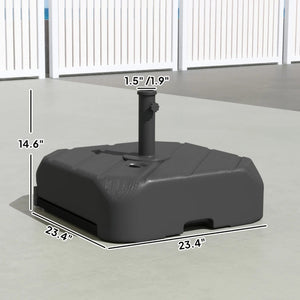 English Elm Garden Patio Umbrella Base Fillable Hdpe Stand with Wheels Wood Grain Finish T3971P476452