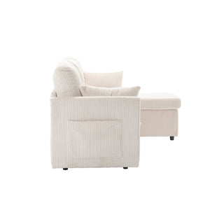 English Elm United Modular L-Shaped Sofa With Reversible Chaise, Sleeper Bed & Hidden Storage For Living Room W1568S00074-GIGA