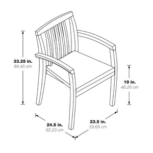 OSP Home Furnishings Wood Back Guest Chair Solid Hardwood Frame for Office Reception with Reinforced Corner Blocks Cherry KEN77LCH-3