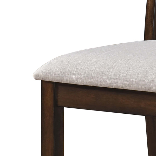 English Elm 2-Piece Rustic Farmhouse Dining Chair Set With Upholstered Seats, Easy Assembly, Solid Wood Frame W2537P214550