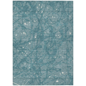 9x12 Abstract Coastal Area Rug Washable Polyester for Patio or Living Room