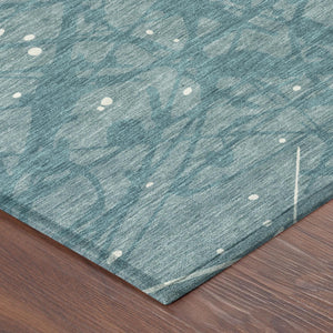9x12 Abstract Coastal Area Rug Washable Polyester for Patio or Living Room