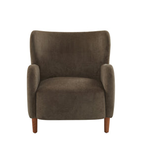 English Elm Christopher Knight Home® - Parmelee Upholstered Wingback Club chair in Velvet with Solid Wood Legs, Mid-Century Comfort Design Almond,Dark Brown,Teak 30.85 L x 30 W x 27 H N776P265764P