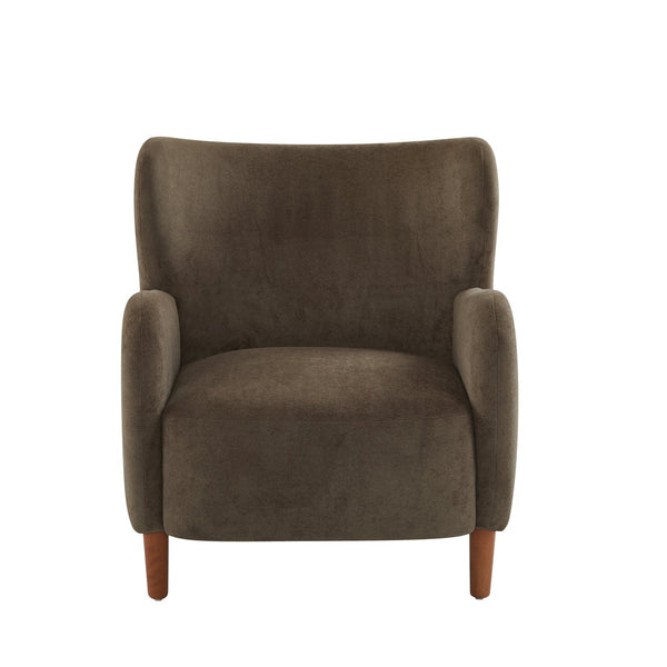 English Elm Christopher Knight Home® - Parmelee Upholstered Wingback Club chair in Velvet with Solid Wood Legs, Mid-Century Comfort Design Almond,Dark Brown,Teak 30.85 L x 30 W x 27 H N776P265764P