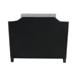 English Elm FULL Bed Gray Fabric Upholstered Full Bed with Wood Frame, 50" Headboard, 28" Footboard, Durable Construction B089S00135