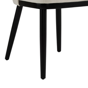 English Elm Dining Chair Set of 2 Mid-century Walnut Wood Frame Upholstered Seat and Back Beige N771P237031M