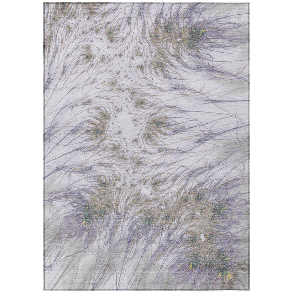 Oriental Washable Polyester Area Rug Lavender Purple Motif for Indoor Outdoor Spaces