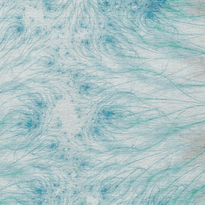 Oriental Washable Polyester Area Rug in Sky Teal for Stylish Indoor Outdoor Spaces