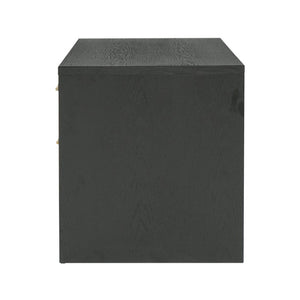 VIG Furniture Wales Modern Grey Ash Nightstand With Brass Accents, 2 Spacious Drawers, Compact Stylish Storage VGVCN8910-2