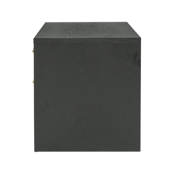 VIG Furniture Wales Modern Grey Ash Nightstand With Brass Accents, 2 Spacious Drawers, Compact Stylish Storage VGVCN8910-2