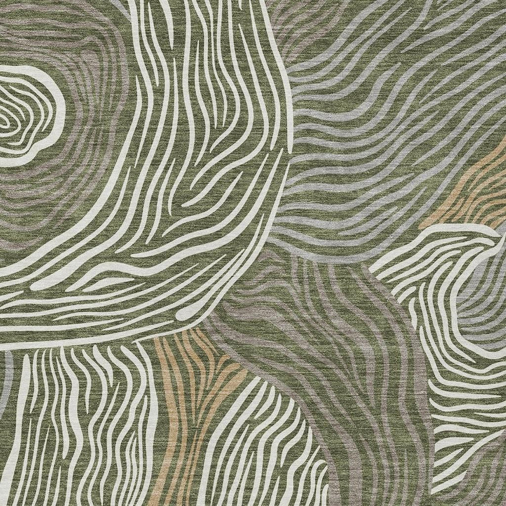 HomeRoots Ikat Patterned Washable Polyester Area Rug Stain Resistant for Indoor Outdoor Patio Living Room 5' x 8' 732844