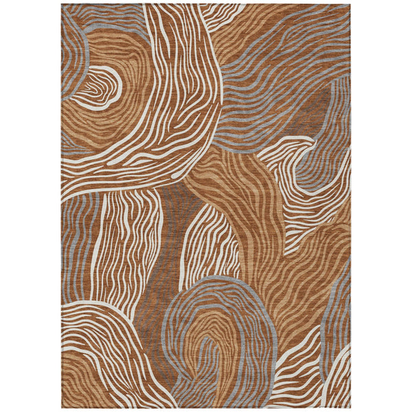 Ikat Polyester Area Rug Washable Indoor Outdoor Patio Living Room Warm Accent Decor
