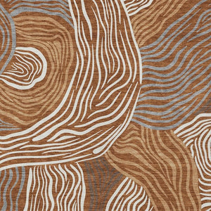 Ikat Polyester Area Rug Washable Indoor Outdoor Patio Living Room Warm Accent Decor