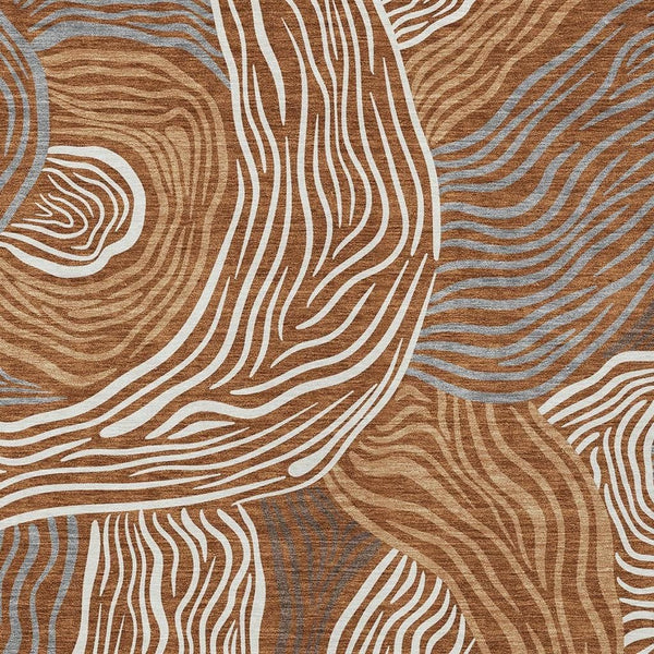Ikat Polyester Area Rug Washable Indoor Outdoor Patio Living Room Warm Accent Decor