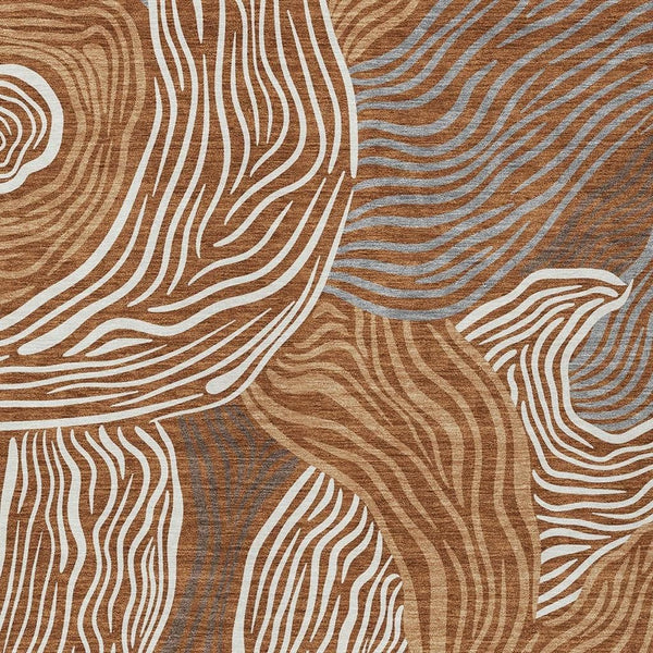 Ikat Polyester Area Rug Washable Indoor Outdoor Patio Living Room Warm Accent Decor