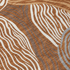 Ikat Polyester Area Rug Washable Indoor Outdoor Patio Living Room Warm Accent Decor