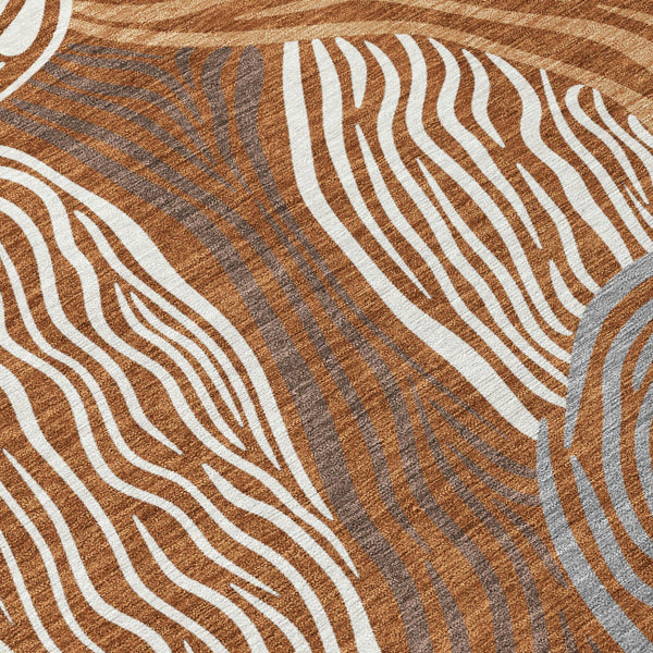 Ikat Polyester Area Rug Washable Indoor Outdoor Patio Living Room Warm Accent Decor