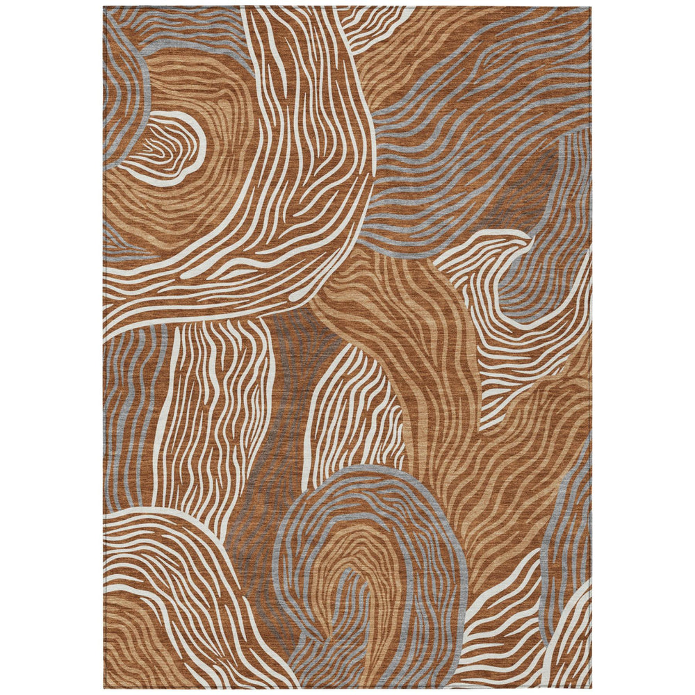 Ikat Polyester Area Rug Washable Indoor Outdoor Patio Living Room Warm Accent Decor