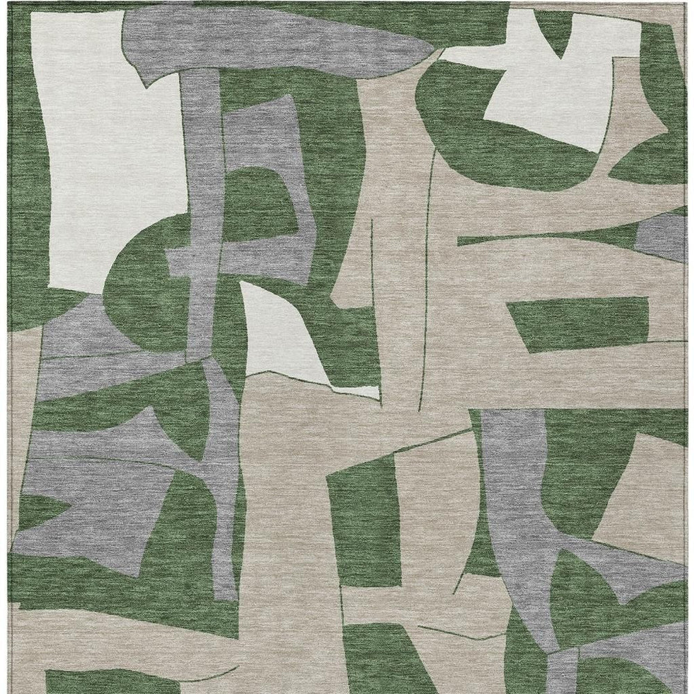 HomeRoots Geometric Polyester Area Rug Washable Stain Resistant for Indoor Outdoor Patios and Living Rooms 5' x 8' 732936